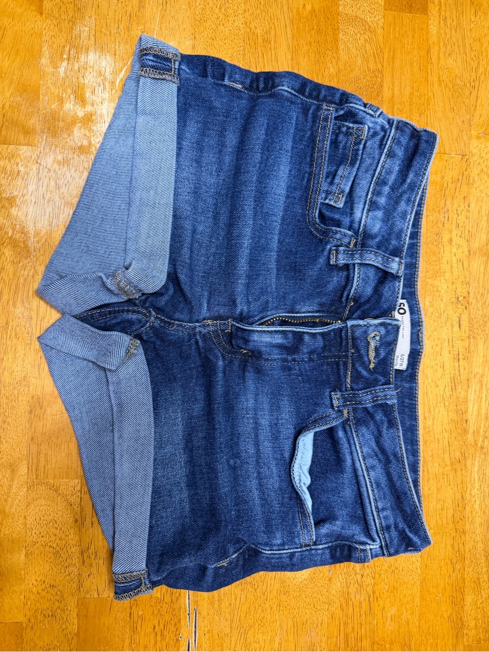 SO Dark Blue Rolled-Hem Denim Shorts
